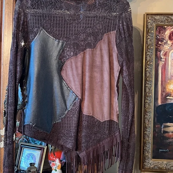 AlbertoMakaliBOHEMIANWesternEUC 2pieceFRINGE,SeudeLeatherLace.HeadTurningS:12/10 - Picture 9 of 16